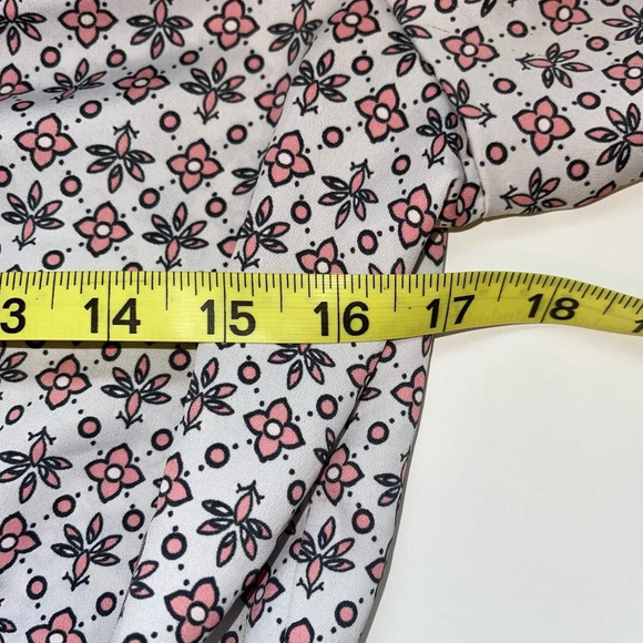 LOFT Outlet White Pink Floral Print V-neck Drawstring Mini Dress Xsmall Women’s - Picture 9 of 14